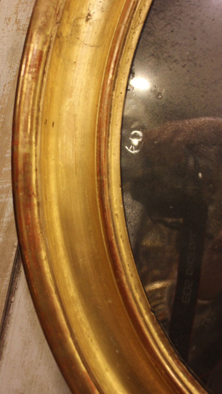 60 X 70 Cm Louis Philippe Oval Mirror Gold, Mercury Glass