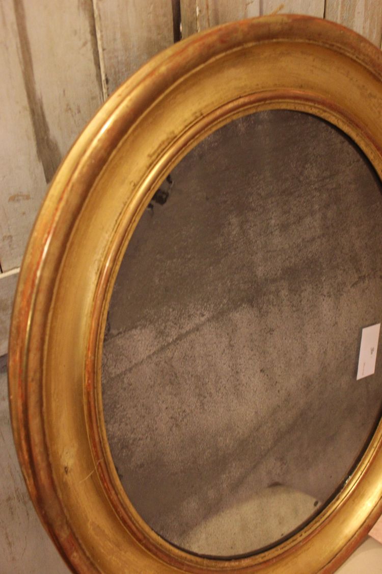 60 X 70 Cm Louis Philippe Oval Mirror Gold, Mercury Glass