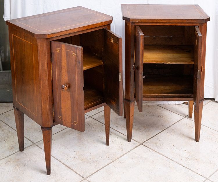 Pair of small antique Italian sideboards, 18th century.