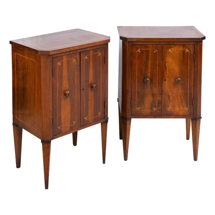 Pair of small antique Italian sideboards, 18th century.