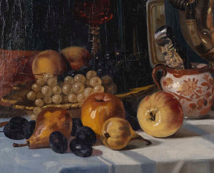 Oil painting on canvas by E.Plontke, early 20th century