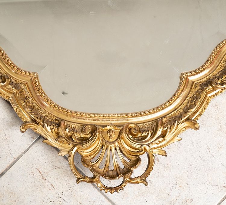 Antique French Napoleon III mirror, 19th century.