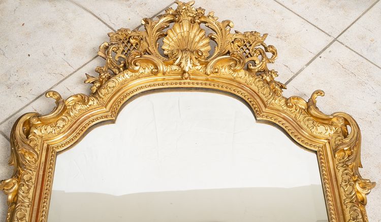 Antique French Napoleon III mirror, 19th century.