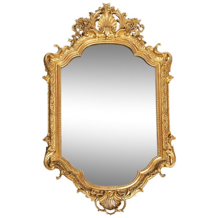 Antique French Napoleon III mirror, 19th century.