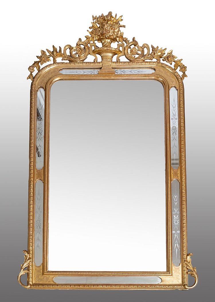 Antique French mirror, 19th century.