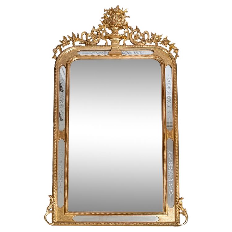 Antique French mirror, 19th century.