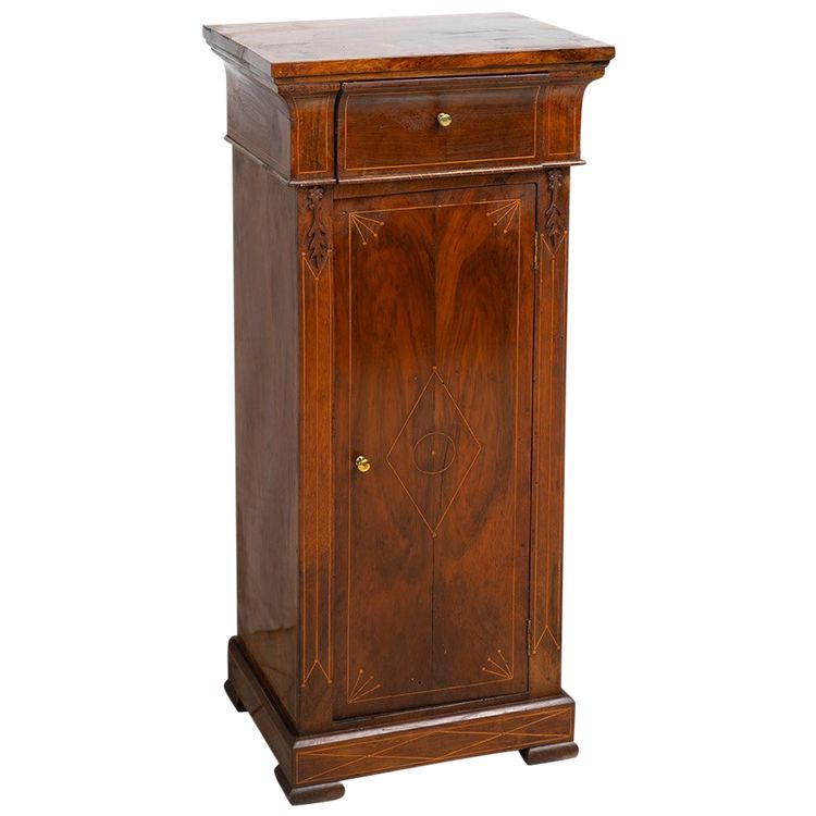 Antique Carlo X bedside table, Naples, early 19th century.