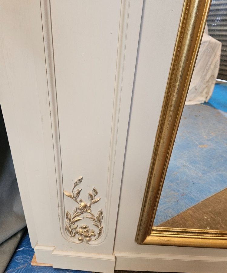 Trumeau De Boiserie - painting - mirror and 19th century light fixtures