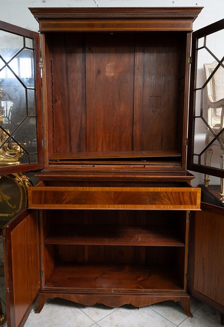 Antique Edwardian sideboard with raised top, England, 19th century.