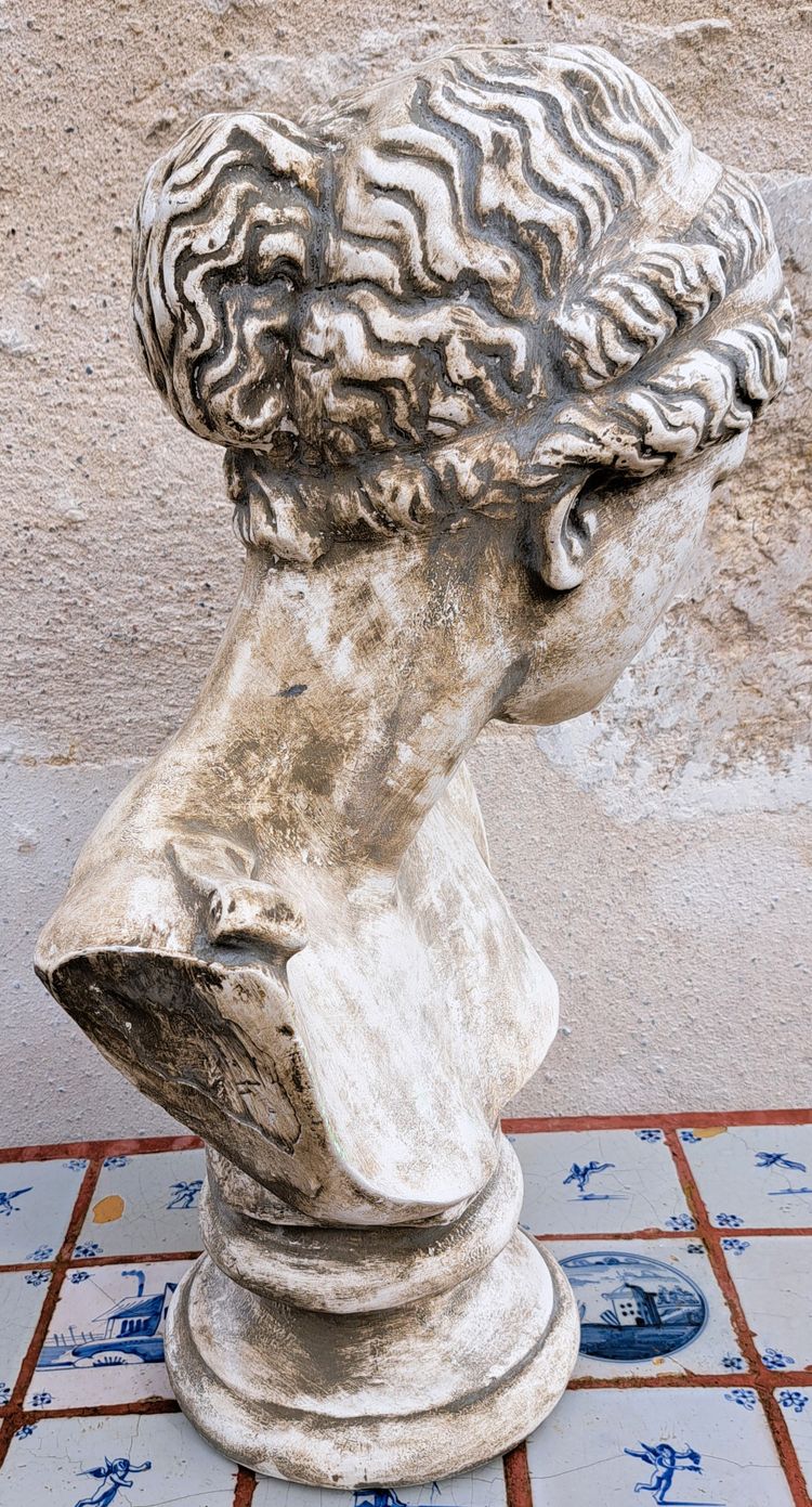 Neoclassical Cast Bust of a Goddess in Plaster, Early 20th Century