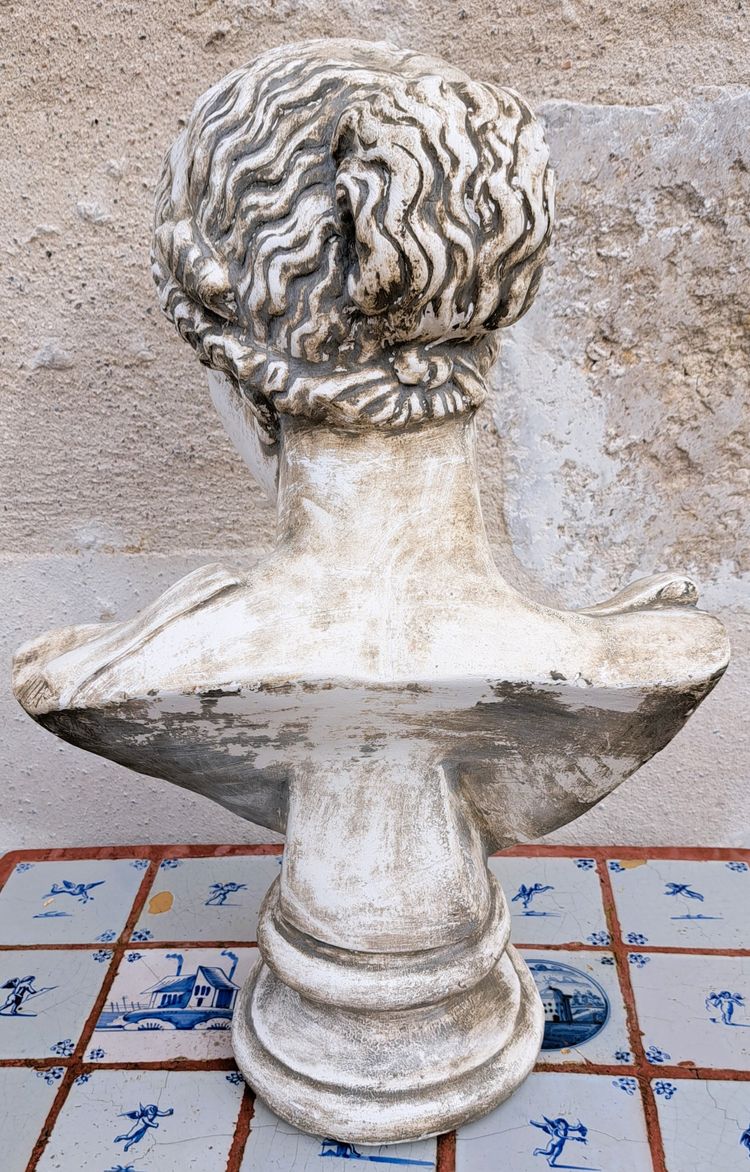 Neoclassical Cast Bust of a Goddess in Plaster, Early 20th Century