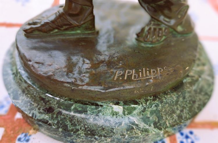 Bronze Sculpture Gladiator Warrior with Shield by Paul Philippe 19th Century