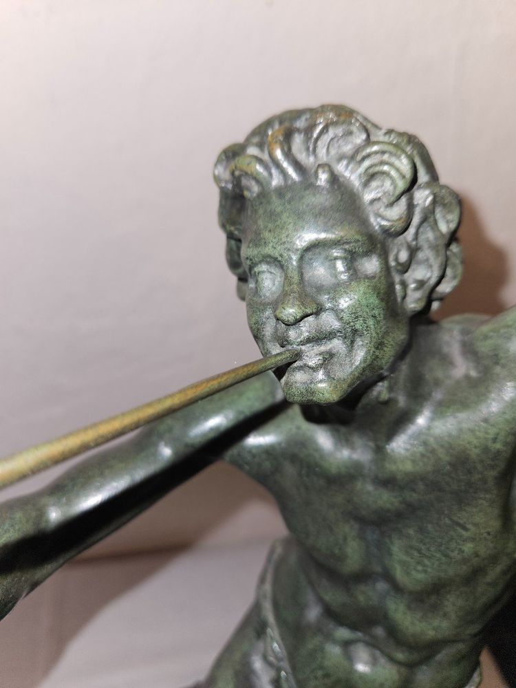 Bronze Sculpture of Bacchus Dancing and Playing the Flute - 19th Century -