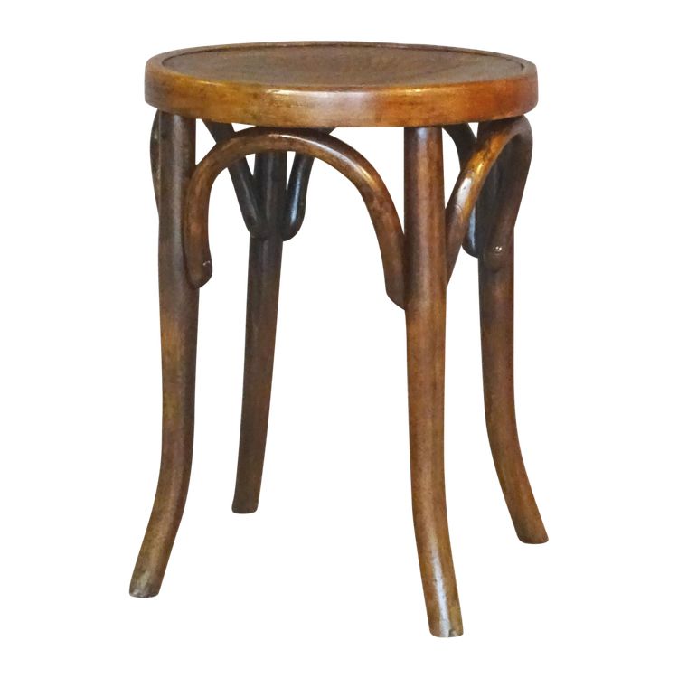 MUNDUS 1910 curved wood bistro stool - wooden seat -