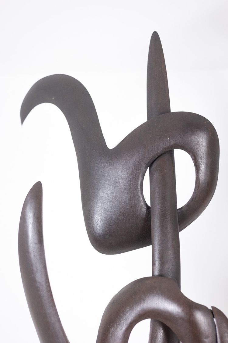 Antonine de Saint Pierre. Curved metal sculpture. Contemporary work. LS62278160