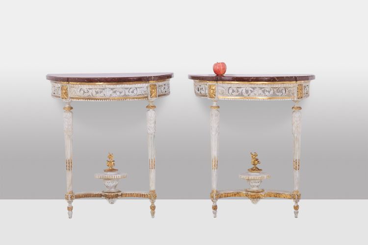 Malot. Pair of lacquered consoles from the Louis XVI period. Circa 1780. LS51701809P