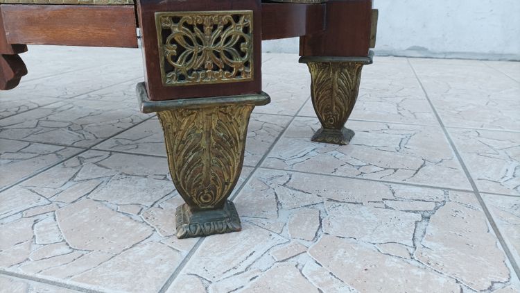 Louis XVI chest of drawers in the style of Jean-Henry Riesener in bronze beech and marble, 20th century