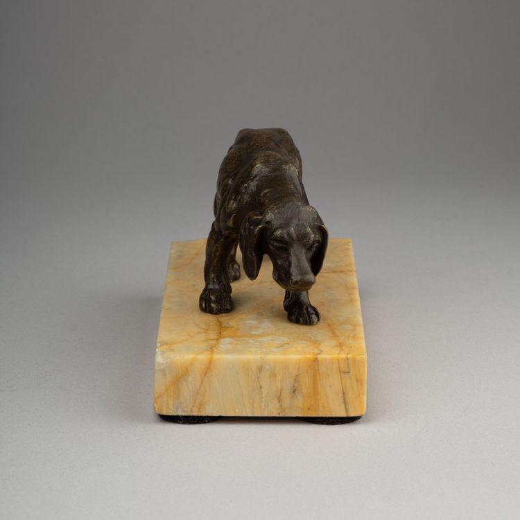 Small Bronze Depicting a Hunting Dog, 19th Century