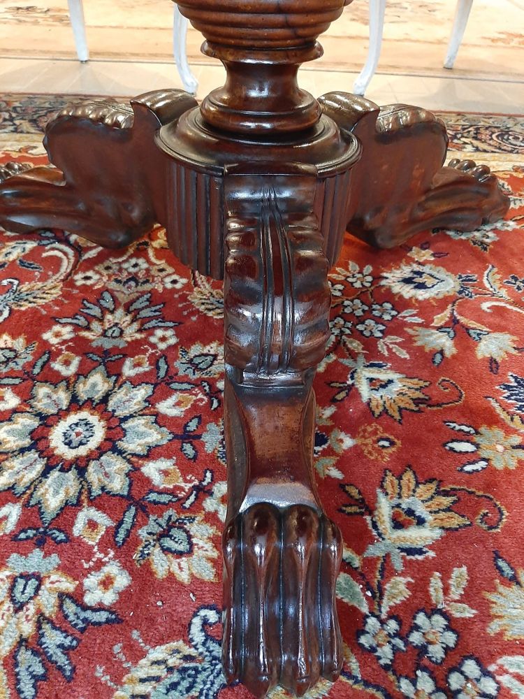 Charles X Restoration Pedestal Table in Mahogany and Marble, 19th Century