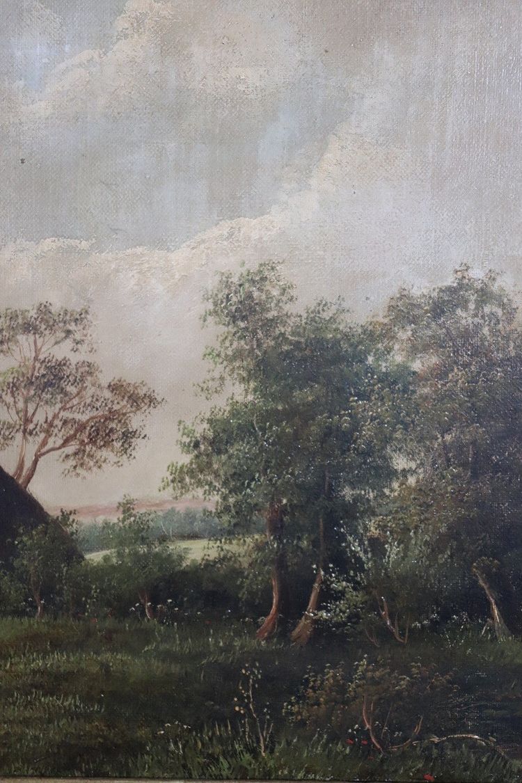 English Landscape, Oil Painting on Canvas, Late 19th Century