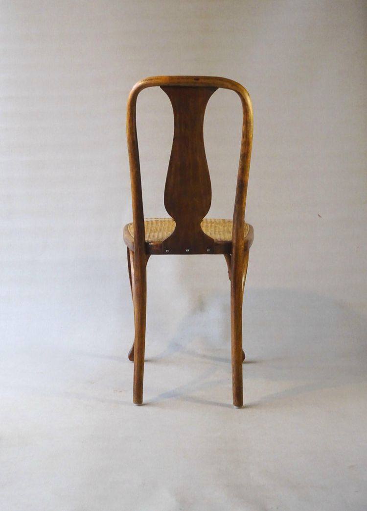 KOHN chair No. 529 from 1913, caned bistro chair with "Loos feet"