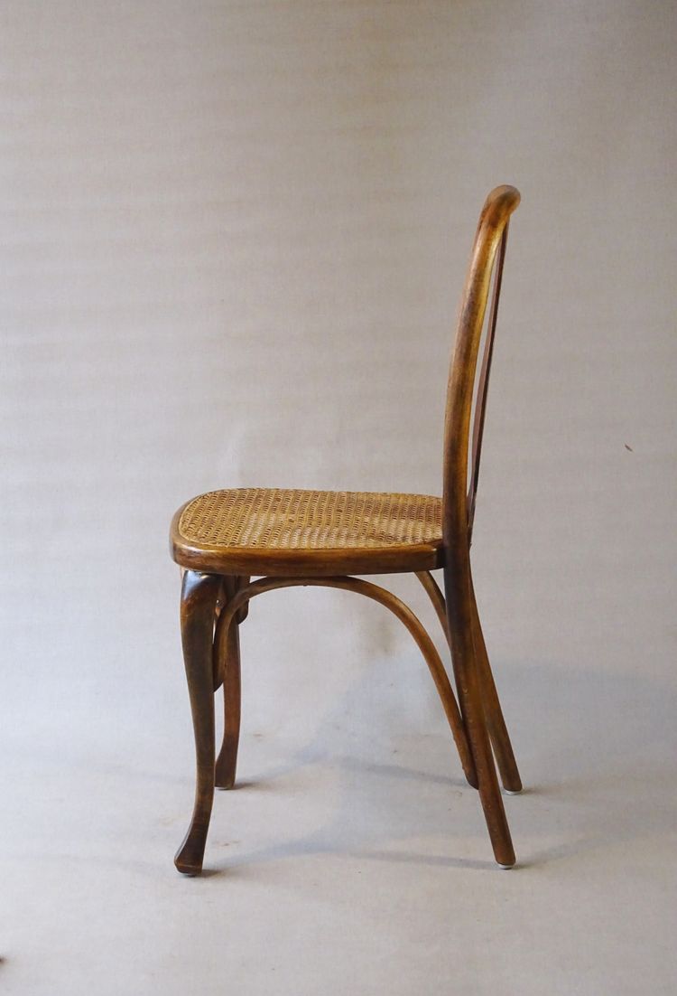 KOHN chair No. 529 from 1913, caned bistro chair with "Loos feet"