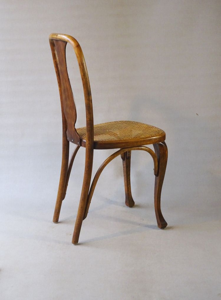 KOHN chair No. 529 from 1913, caned bistro chair with "Loos feet"