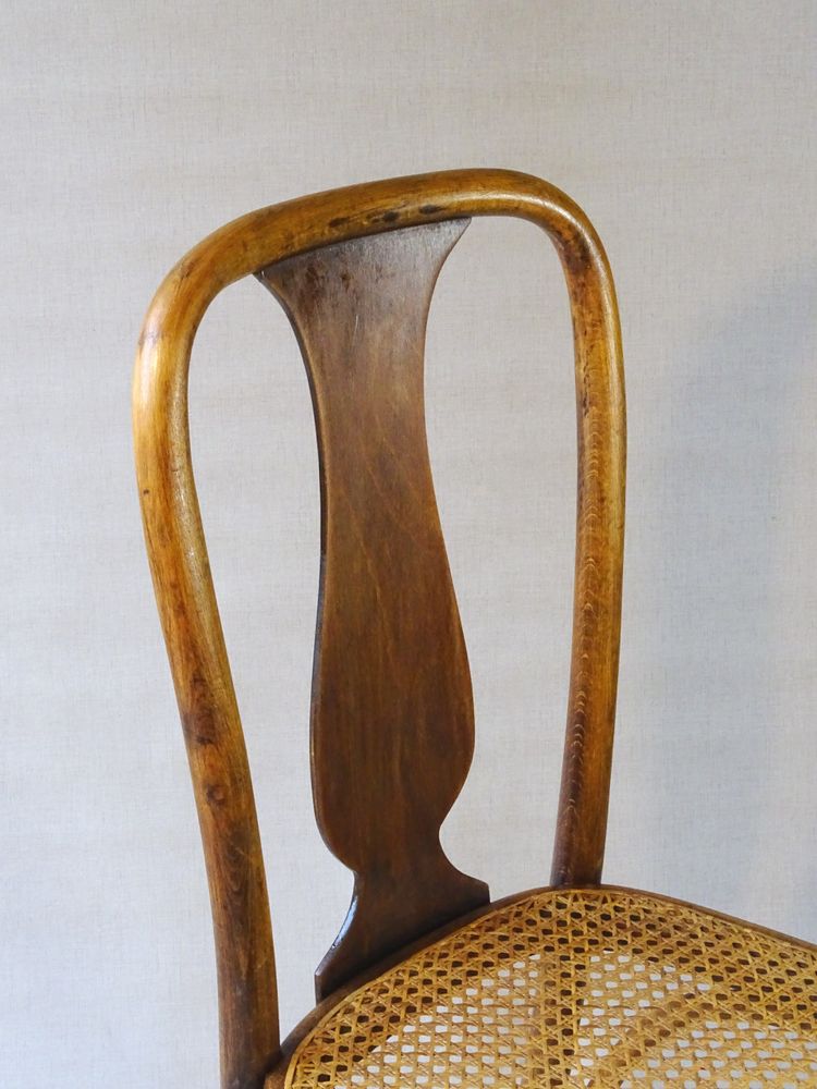 KOHN chair No. 529 from 1913, caned bistro chair with "Loos feet"