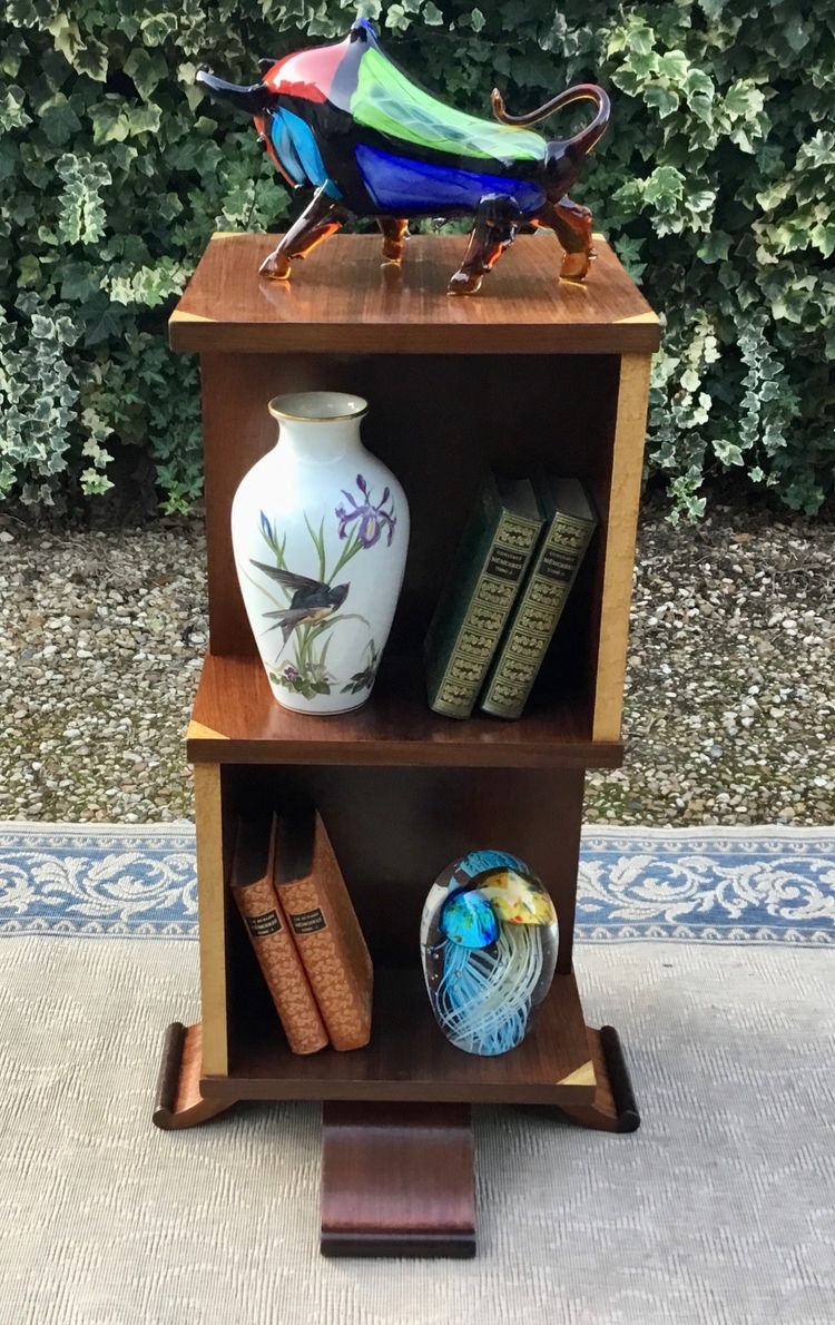 Art Deco rotating bookcase