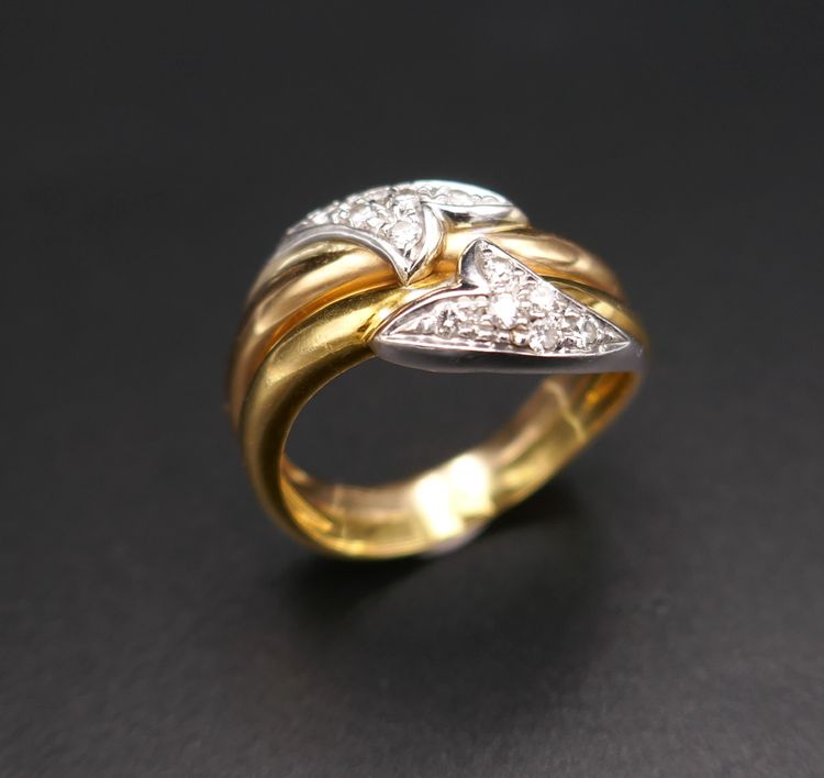 Bague Diamants Or Rose Et Or Jaune et Or blanc  18 Carats.