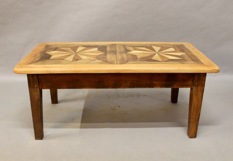 Coffee Table with Old Parquet Top 110 cm