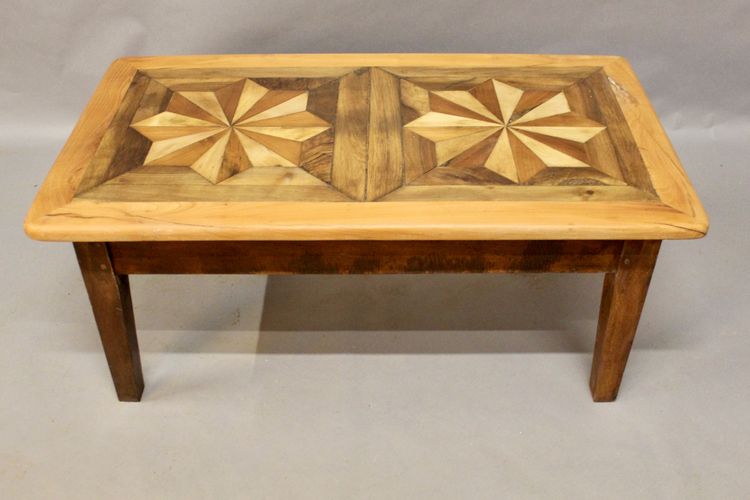 Coffee Table with Old Parquet Top 110 cm