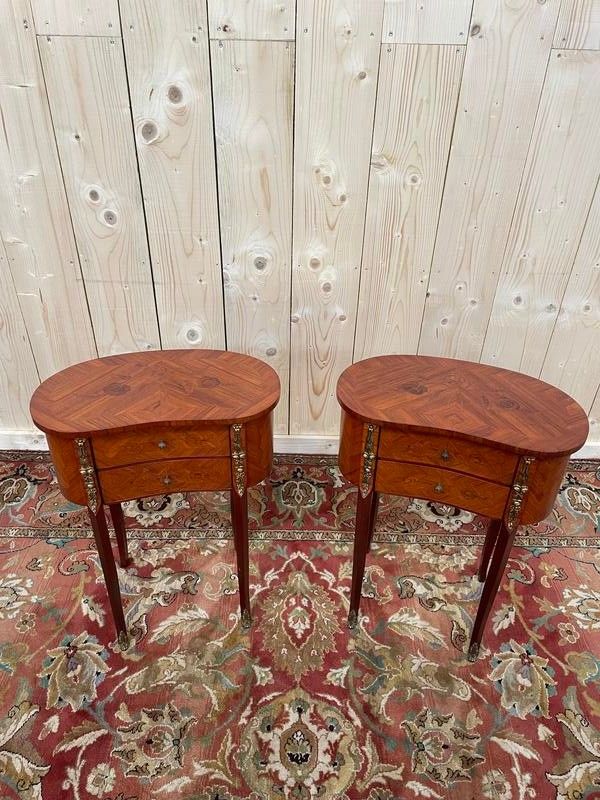 Pair of louis XV style bedside tables -transition