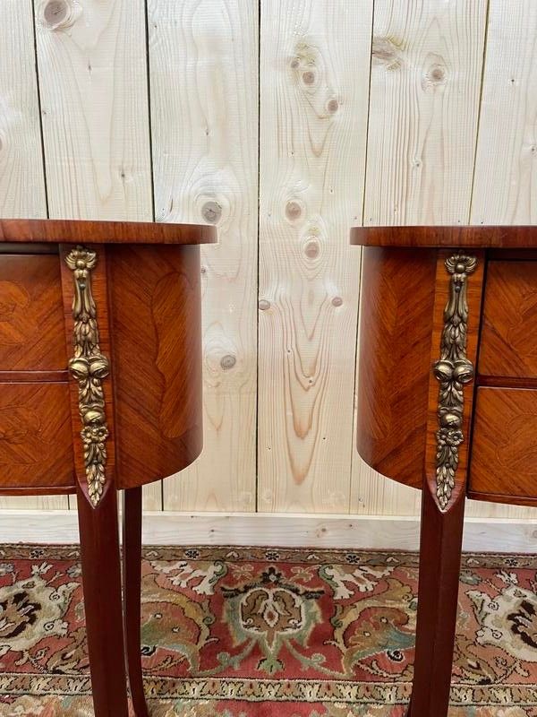 Pair of louis XV style bedside tables -transition