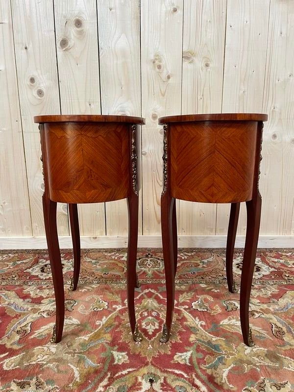 Pair of louis XV style bedside tables -transition