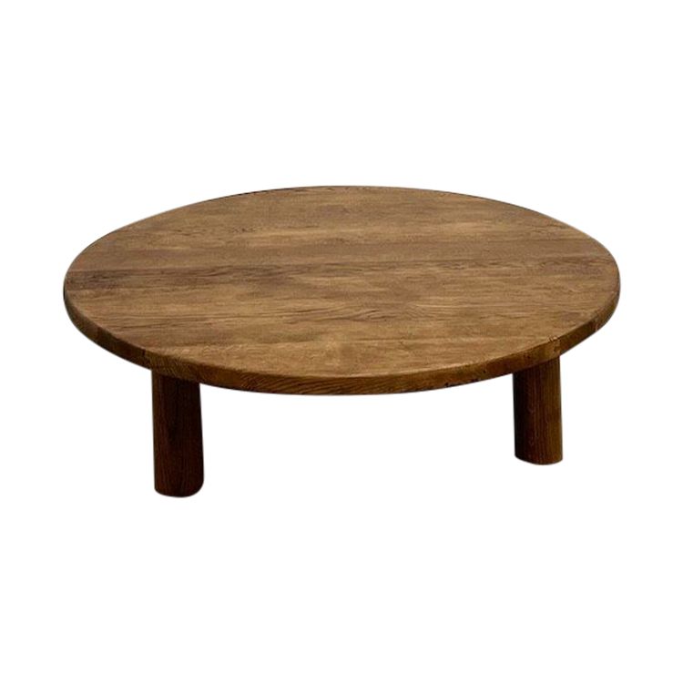 Circular modernist oak coffee table