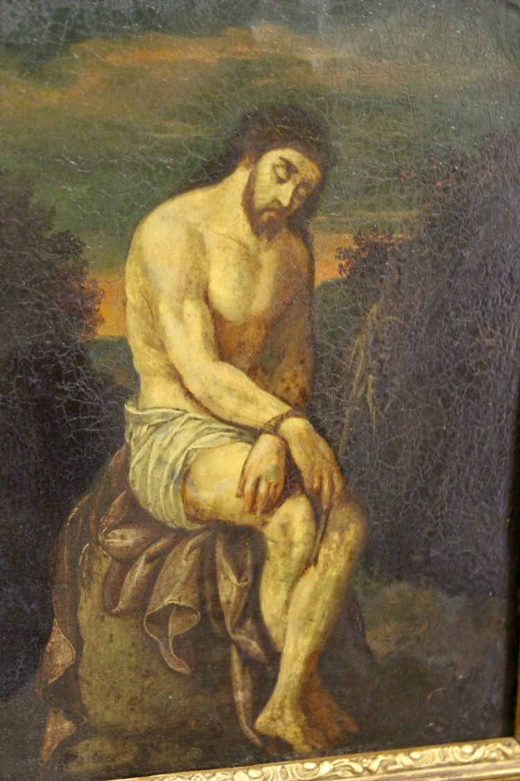 Oil on Copper Christ with Reed End of 17th Century