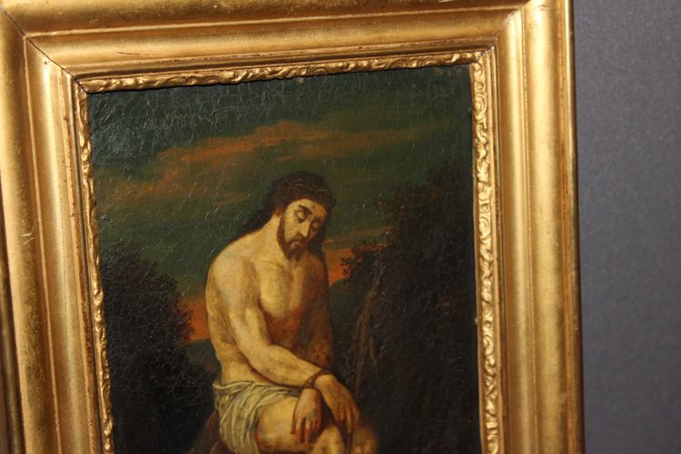 Oil on Copper Christ with Reed End of 17th Century