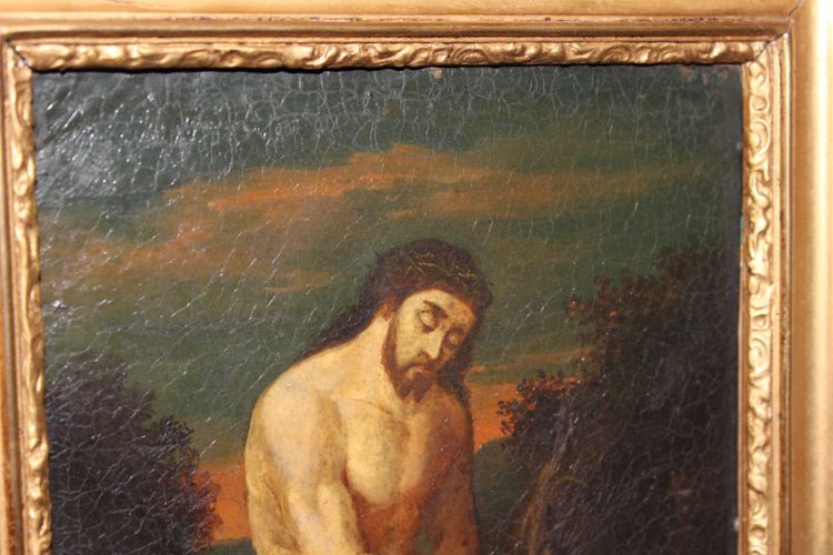 Oil on Copper Christ with Reed End of 17th Century