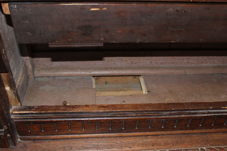 Henri II Style Oak Bonnetière with Joan of Arc Decor, Late 19th Century