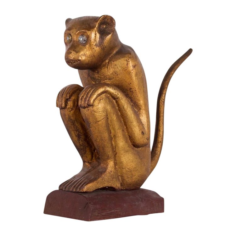 Ritual monkey figure in gilded wood