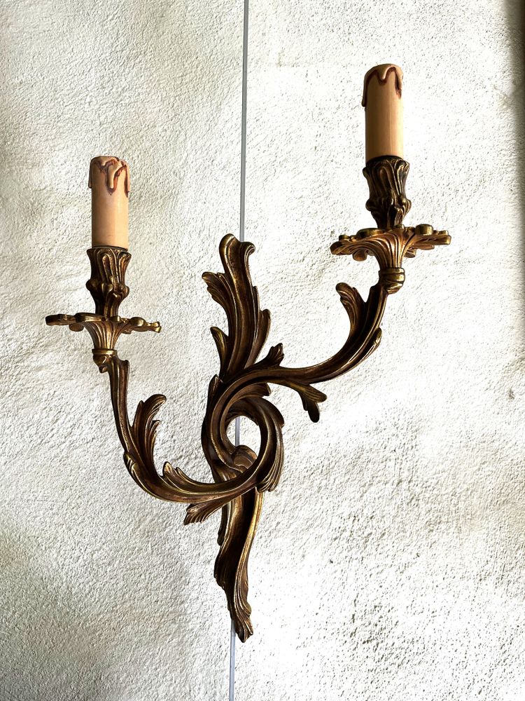 Louis XV style solid bronze wall lamp