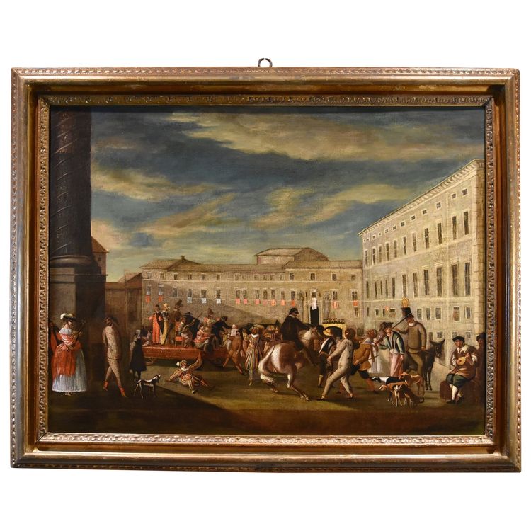 Carnival In Rome In Piazza Colonna, Roman School Of Bamboccianti (mid-17th Century)