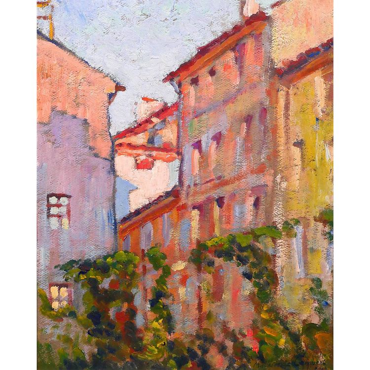 Maurice de Lambert 1873-1953 Aix-en-Provence, house, Sextius district, painting, landscape, 1918