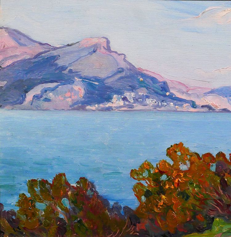 Maurice de Lambert 1873-1953 Saint-Jean-Cap-Ferrat, the peninsula, painting, circa 1920-25