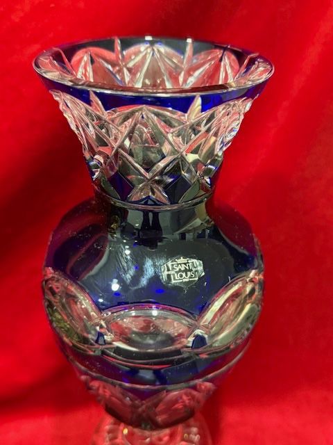 Cristal Saint Louis Cobalt Blue Vase