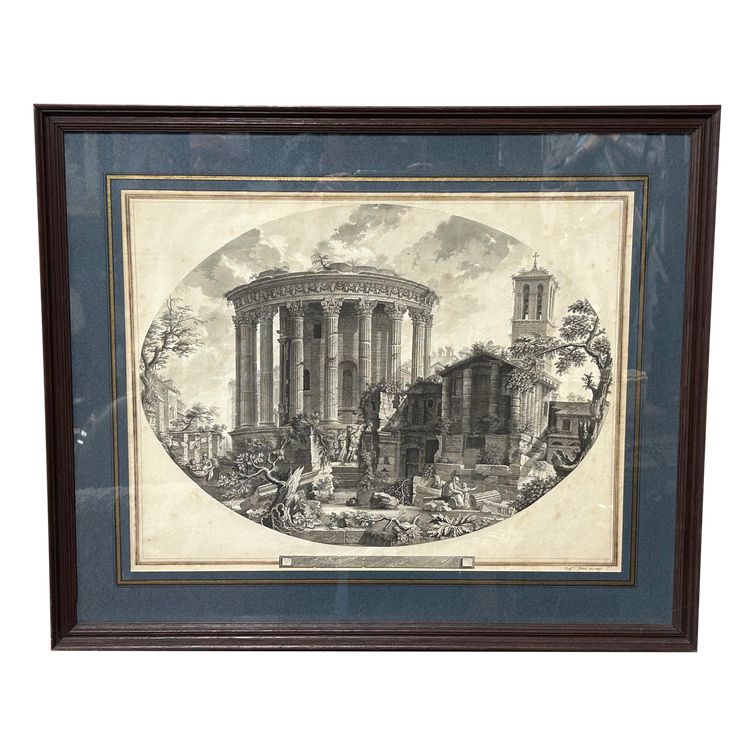 Period Drawing Late 18th or Early 19th Century View Of The Temple Of The Sibyl Rome Italy