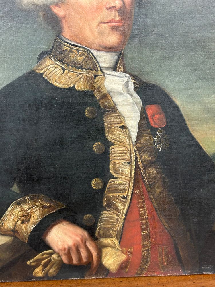 Portrait Du Général Du Teil De Beaumont (1722-1794) Oil on Canvas Late 18th or early 19th century