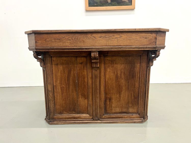 Small antique oak trading counter