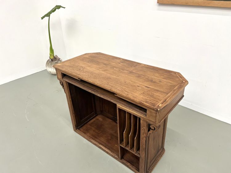 Small antique oak trading counter